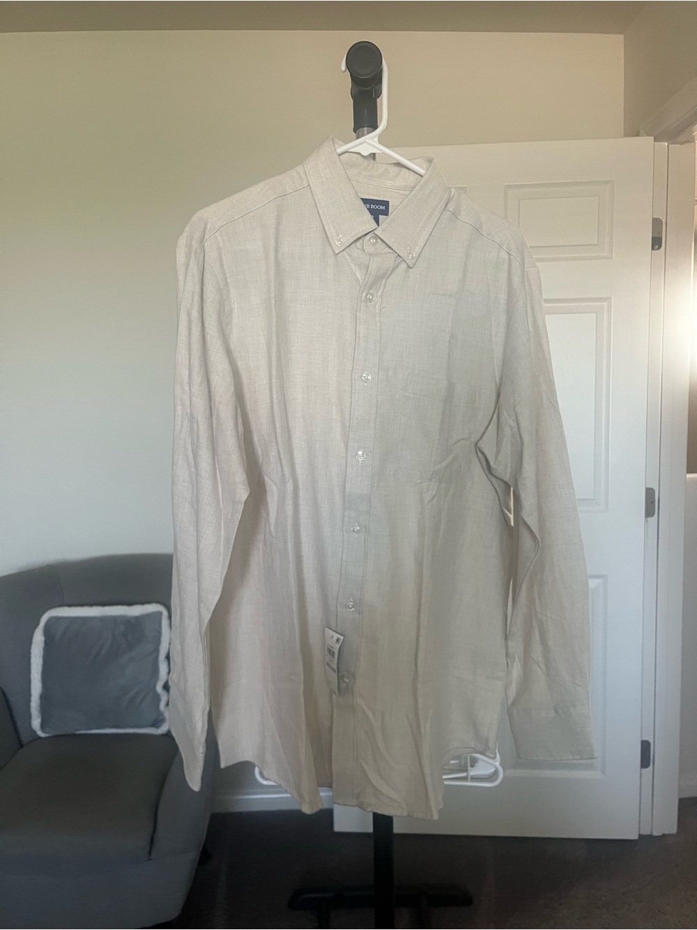 Club Room Linen Blend Button Down Shirt SizeM